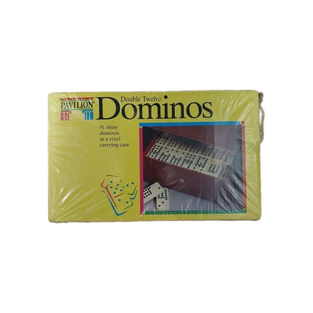 Vintage 1992 Pavilion Double Twelve 91 piece Dominoe Game Set